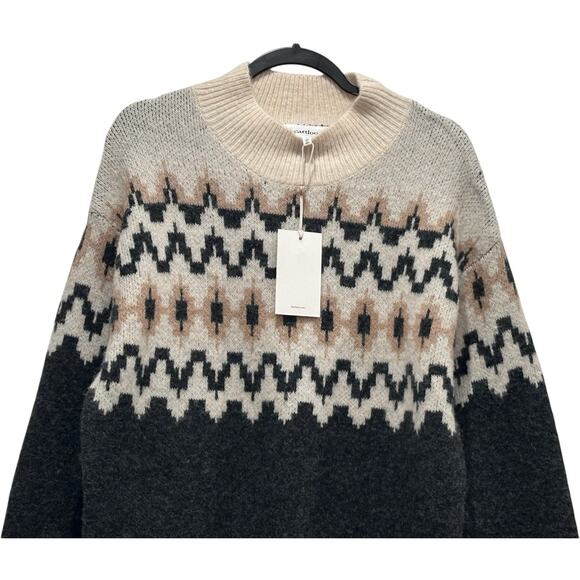 Revolve Heartloom JOANNA Sweater Dress Charcoal Wool Blend Pullover Mock Neck M - Picture 3 of 11